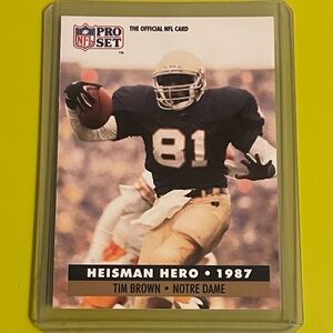 Tim Brown #40 1991 Pro Set Football Trading Card